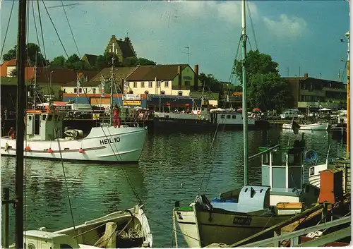 Ansichtskarte Heiligenhafen Hafen mit Segelbooten 1986