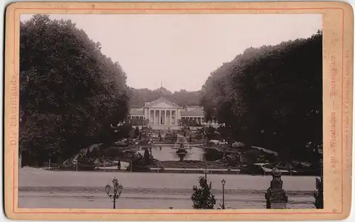 Ansichtskarte Wiesbaden Kurhaus - Park CDV Kabinettfoto 1891 Kabinettfoto