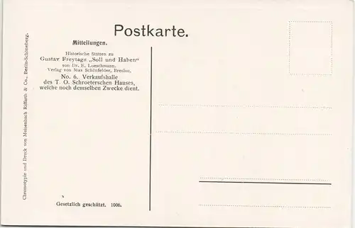 Postcard Breslau Wrocław Verkaufshalle Schroetersches Haus 1934