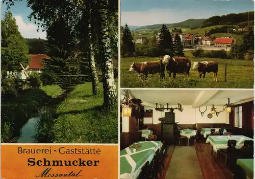 Hüttenthal-Mossautal Mehrbildkarte der Brauerei-Gaststätte Schmucker 1975