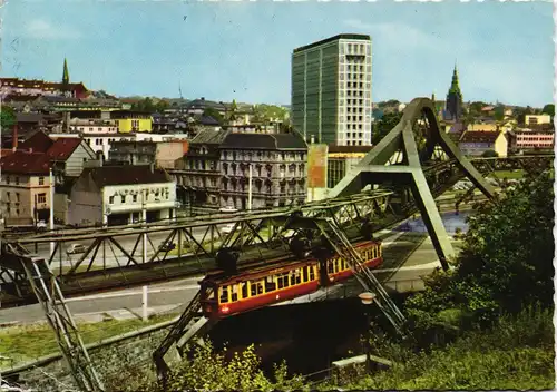 Ansichtskarte Wuppertal WUPPERTAL - Stadtmitte Schwebebahn 1965
