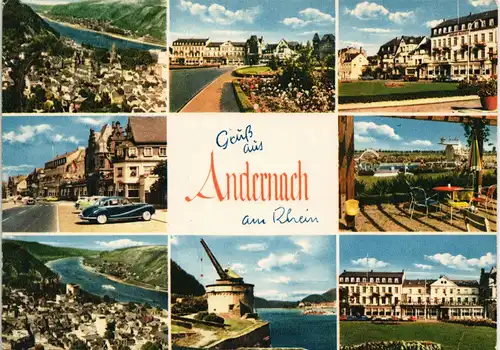 Ansichtskarte Andernach Gruss-Aus-Mehrbildkarte mit Stadtteilansichten 1966