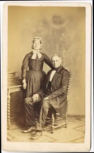 Foto Sylt Mann und Frau Insel Sylt Kabinettfoto CDV 1883 Foto