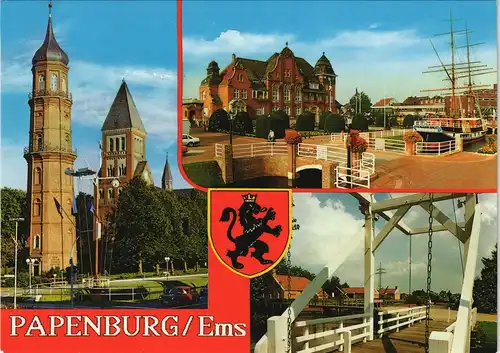 Ansichtskarte Papenburg (Ems) Mehrbildkarte mit 3 Ortsansichten 1980