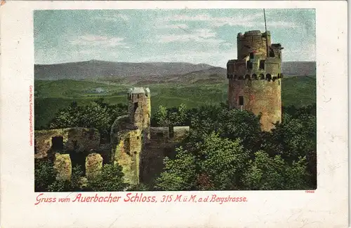 Auerbach Bergstraße Bensheim Auerbacher Schloss, Ankunftsstempel Frankfurt 1900