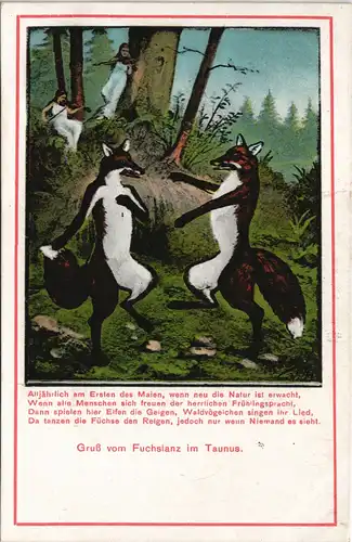 Ansichtskarte .Hessen Gruss vom Fuchstanz im Taunus - Künstlerkarte 1908