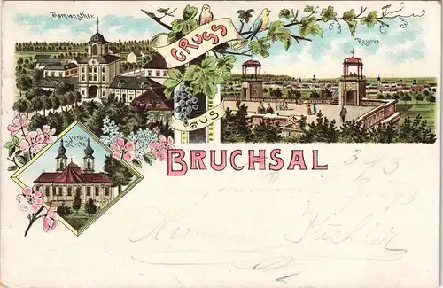 Ansichtskarte Litho AK Bruchsal Damiansthot, Reserve, Kirche - Gruss aus 1903