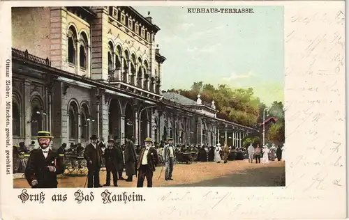 Ansichtskarte Bad Nauheim Feine Herren vor dem Kurhaus 1901