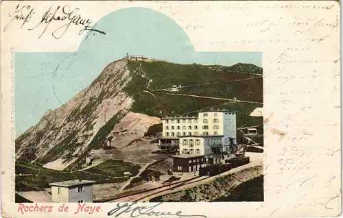 Ansichtskarte Veytaux Hotel und Bahnstation Rochers-de-Naye 1905