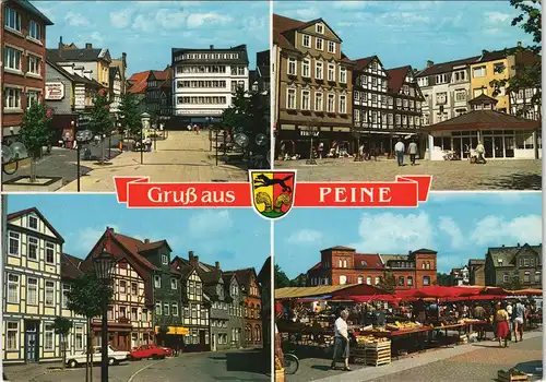 Ansichtskarte Peine Gruss-Aus-Mehrbildkarte mit 4 Ortsansichten 1975