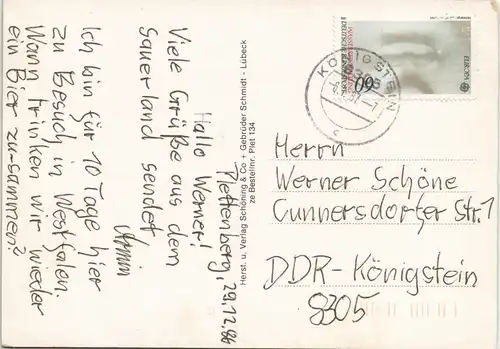 Ansichtskarte Plettenberg Mehrbildkarte mit 2 Ortsansichten 1987