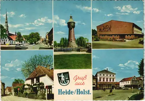 Ansichtskarte Heide (Holstein) Mehrbildkarte mit 5 Ortsansichten 1963