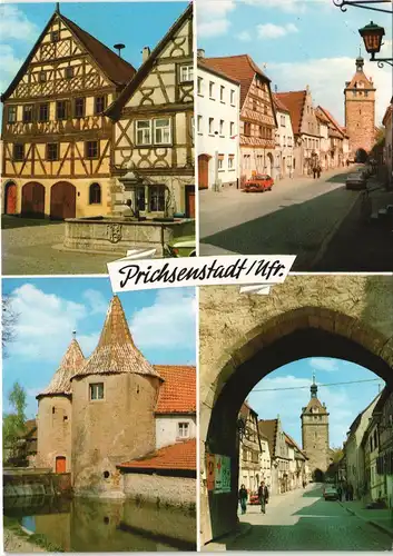 Ansichtskarte Prichsenstadt Mehrbildkarte mit 4 Ortsansichten 1975