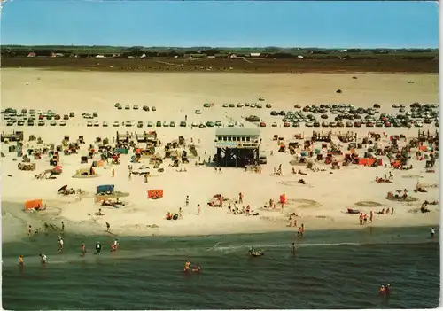 St. Peter-Ording Badeleben auf der Böhler Sandbank Luftaufnahme 1977