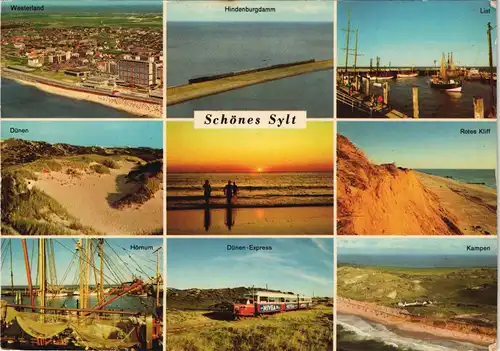 Ansichtskarte Sylt Mehrbild-AK "Schönes Sylt" u.a. Dünen-Express uvm. 1971