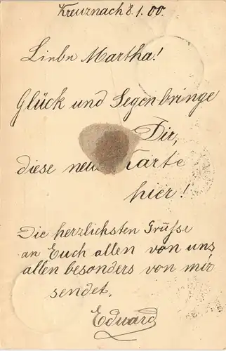 Ganzsache Deutsches Reich Germania 1900 Stempel Kreuznach Frankfurt Bockenheim