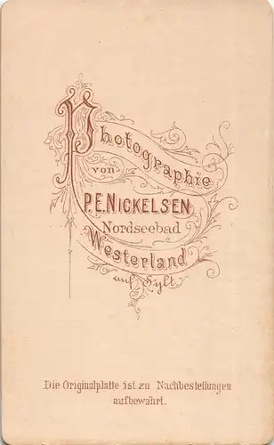 Kampen (Sylt) Leuchtturm, Nebengebäude - Gesamtsicht 1886 Kabinettfoto