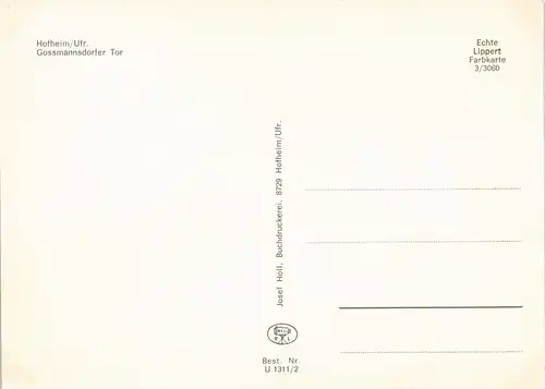 Ansichtskarte Hofheim Strassen Partie am Gossmannsdorfer Tor 1970