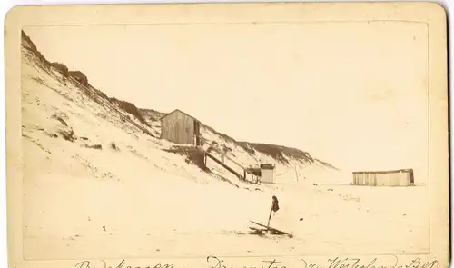 Westerland-Sylt Strand, Aufgang - Hütten CDV 1873 Privatfoto Kabinettfoto
