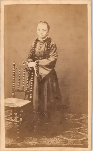 Sylt Insel Sylt Westerland - Frau in Tracht CDV 1872 Privatfoto Kabinettfoto