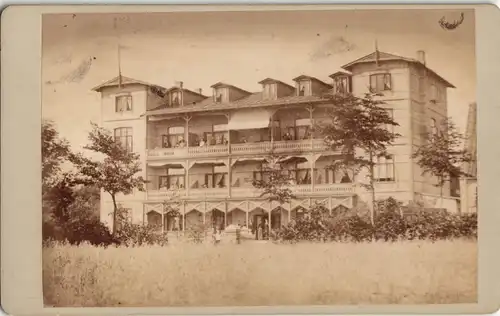 Westerland-Sylt Rückseite Hotel - CDV 1881 Privatfoto Kabinettfoto