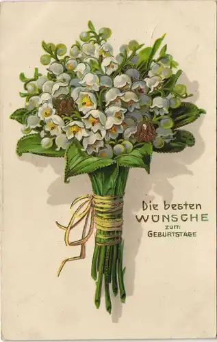 Ansichtskarte   Geburtstag Blumenstrauß 1916 Goldrand    Stempel KRIFTEL Taunus