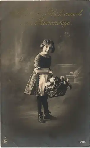 Ansichtskarte  Mädchen Gratulation Glückwunsch Namenstag 1916