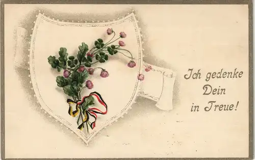 Ansichtskarte  Ich gedenke Dein in Treue (Patriotika) 1916  1. WK Feldpost