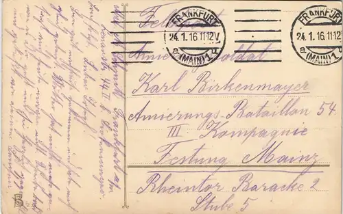 Ansichtskarte  Ich gedenke Dein in Treue (Patriotika) 1916  1. WK Feldpost
