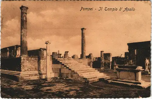 Cartoline Pompei Pompei - Tempio d'Apollo 1920
