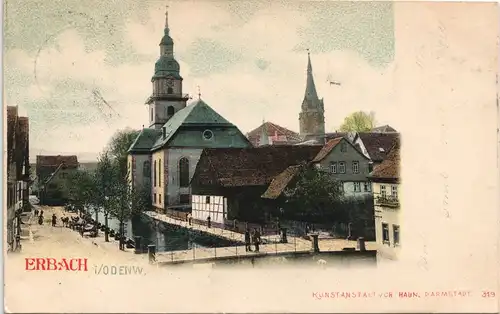 Ansichtskarte Erbach (Odenwald) Ortspartie Teilansicht 1900
