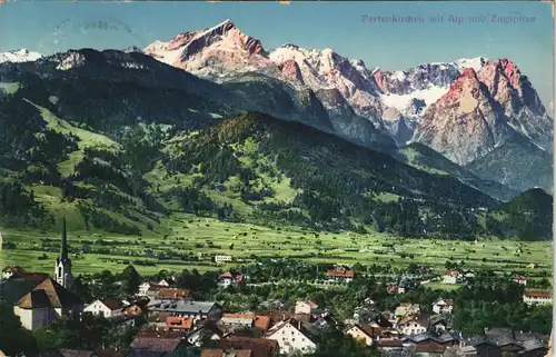 Garmisch-Partenkirchen Totale, Zugespitze - Stempel Hotel Michl 1914