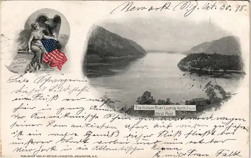 United States America Patriotika USA Hudson River Looking From West Point 1898