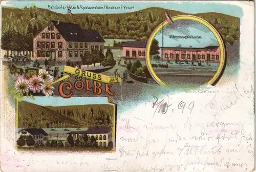 Cölbe (LK Marburg-Biedenkopf) Bahnhof, Hotel Gel. Bahnpoststempel Cassel-F 1898
