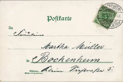 Ansichtskarte  Kinstlerkarte - Blüten und Wassermühle 1899