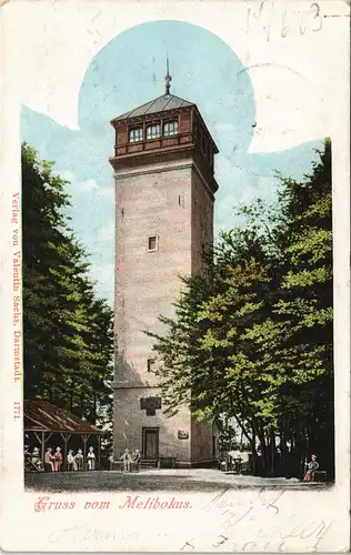 Bensheim Malchen/ Melibokus - Restauration - Ankunftsstempel F.-Bockenheim 1903
