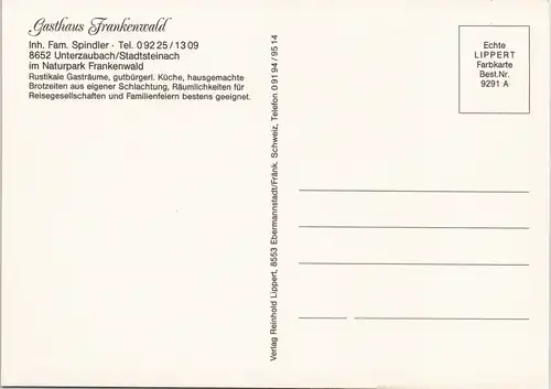 Unterzaubach Gasthaus Frankenwald  Spindler Unterzaubach/Stadtsteinach 1980