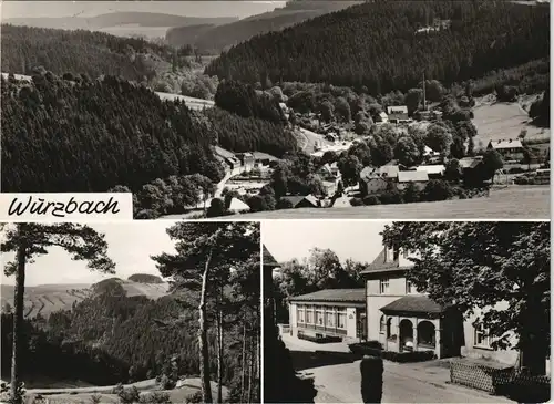 Wurzbach Mehrbildkarte mit Ortsnansichten Panorama-Ansichten 1977