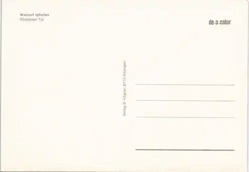 Ansichtskarte Iphofen Rödelseer Tor Weinort Iphofen 1970