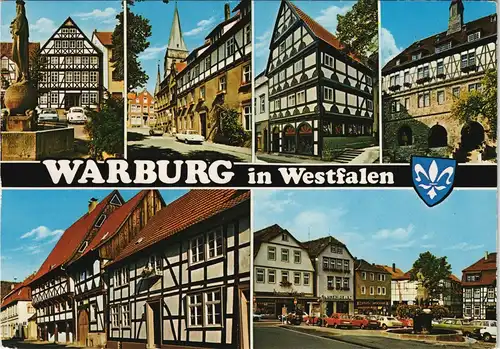 Ansichtskarte Warburg Mehrbildkarte mit Straßen & Häusern 1977