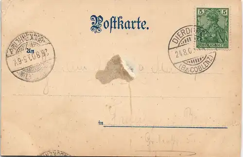 Dierdorf (LK Neuwied) 3 Bild: Oberthorgasse, Vordergasse LK Neuwied 1900