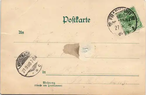 Ansichtskarte Bockenheim-Frankfurt am Main Bahnhofstrasse 1898