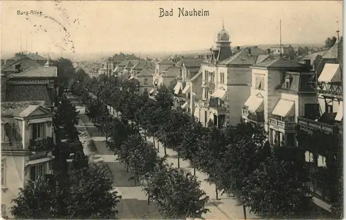 Ansichtskarte Bad Nauheim Burg-Allee 1906