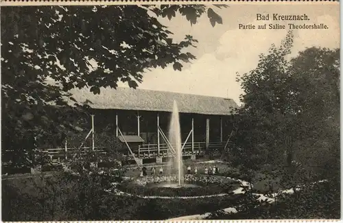 Ansichtskarte Bad Kreuznach Saline Theodorshalle - gel. Bahnpost 1908