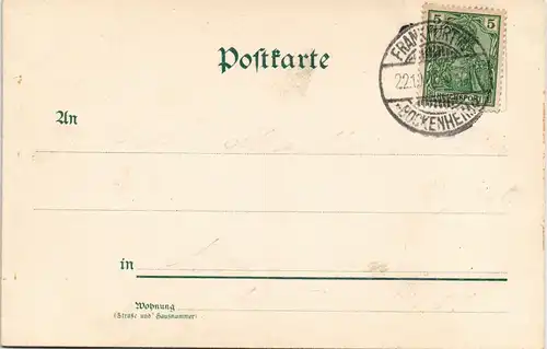 Litho AK Frankfurt am Main Internationale Kochausstellung Koch Gäste Stadt 1900