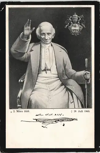 Ansichtskarte  Religion/Kirche Leo XIII. Trauerkarte 1903