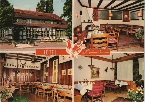 Ansichtskarte Bad Oeynhausen Hotel Hahnenkamp, Innen u. außen 1974