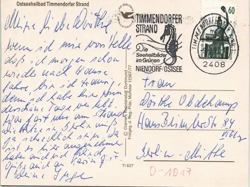 Niendorf-Timmendorfer Strand Luftaufnahme Ostseeheilbad Timmendorfer Strand 1985