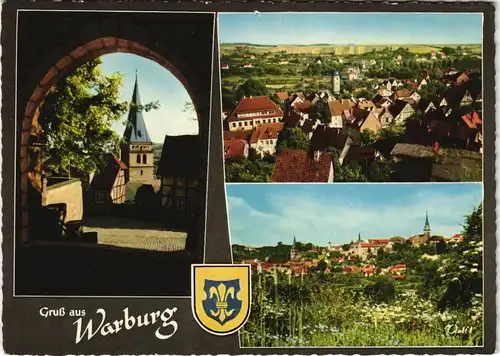 Ansichtskarte Warburg Mehrbild-AK 3 Fotos ua. Panorama-Ansichten 1970