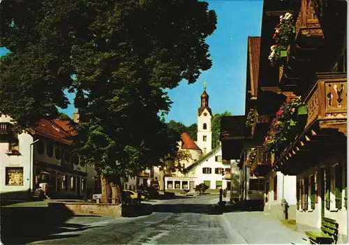 Ansichtskarte Bad Kohlgrub Hauptstraße mit Pfarrkirche St. Martin 1985
